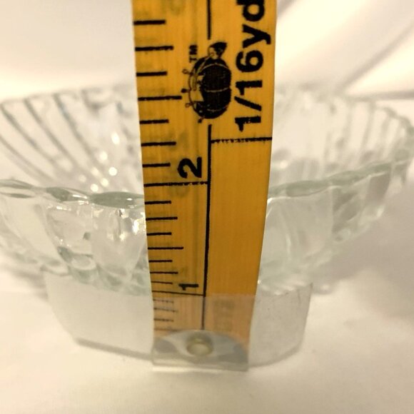Vintage Anchor Hocking Crystal Clear Glass 3 Footed Bowl Burple Pattern 4.5” in - Picture 4 of 6
